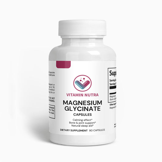 Highly absorbable magnesium glycinate capsules for optimal benefits.