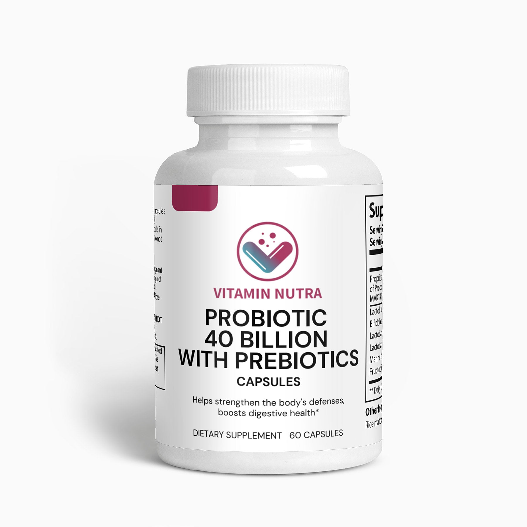 Taking a Probiotic 40 Billion with Prebiotics capsule for daily digestive and immune support.