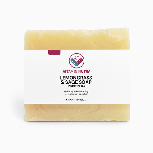  Woman enjoying a spa-like shower with Lemongrass & Sage Soap for sensitive skin.