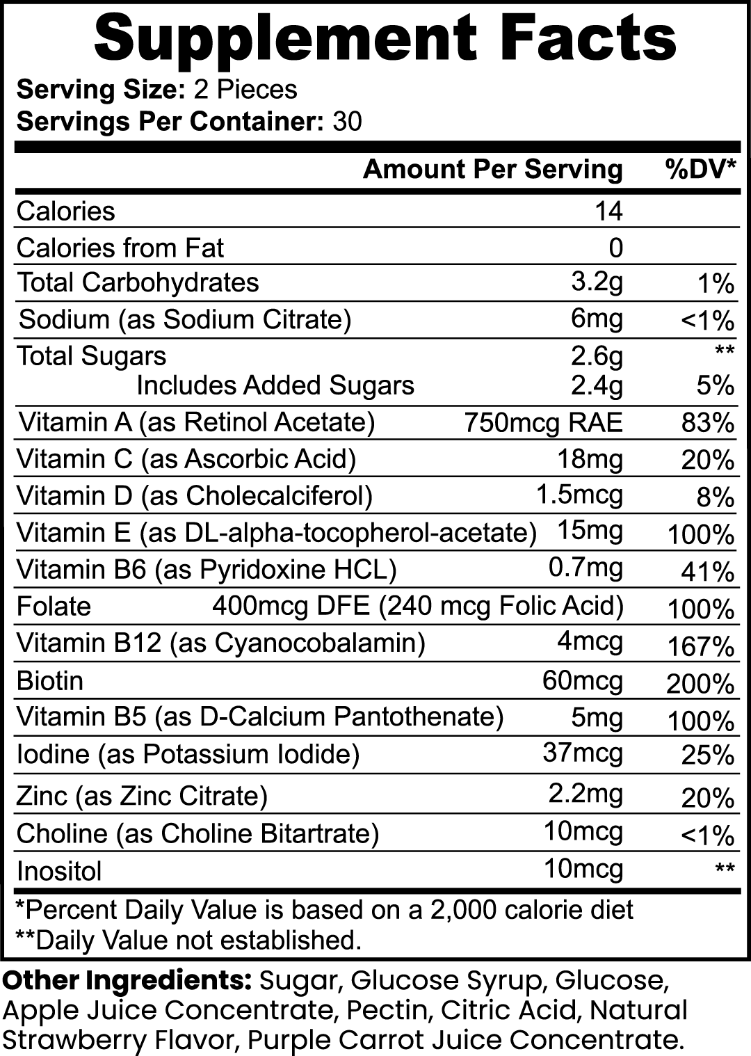 Delicious and enjoyable Multivitamin Bear Gummies.