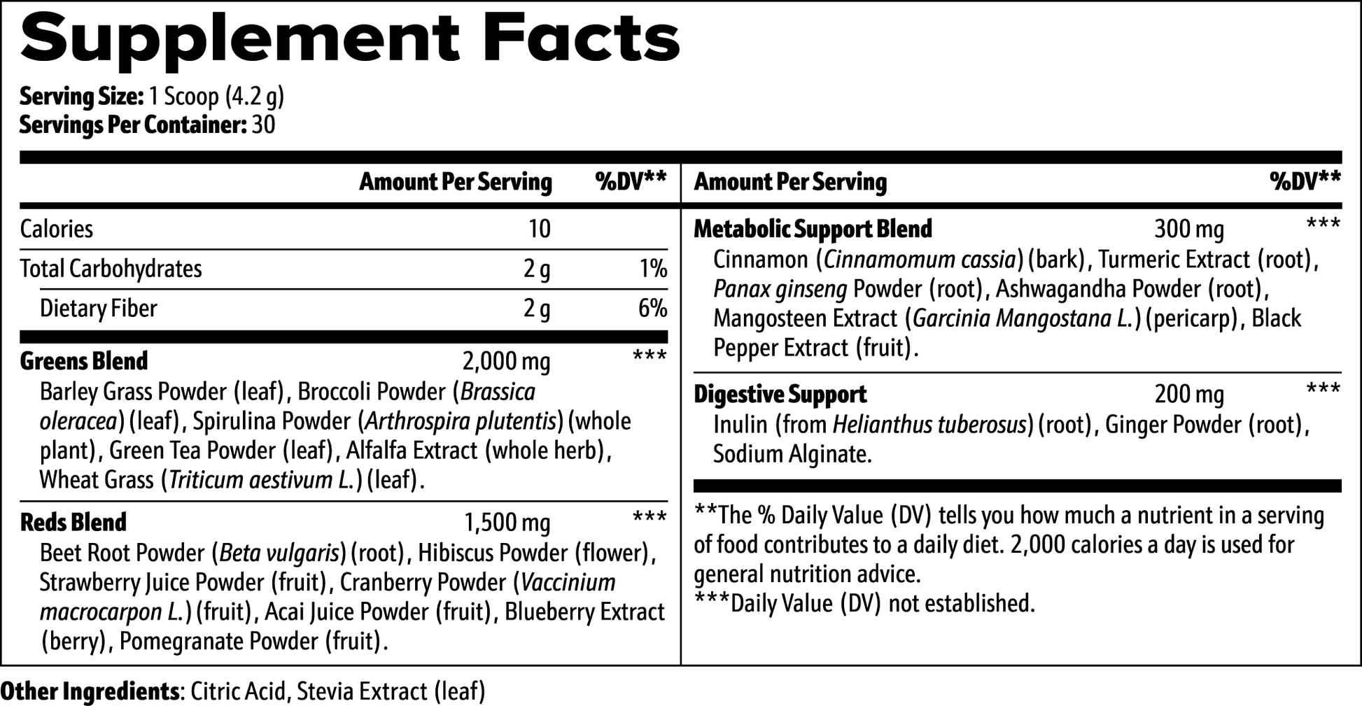  Supports digestive health with Greens Superfood Powder.