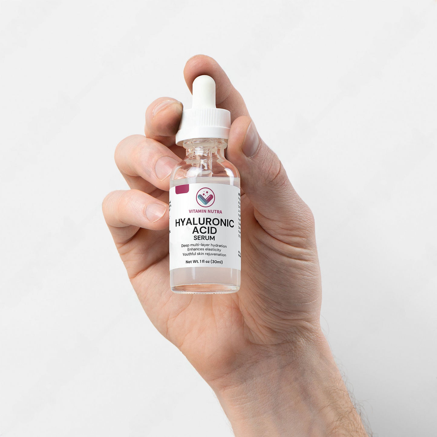  Scientific study results: Hyaluronic Acid Serum increases skin hydration.