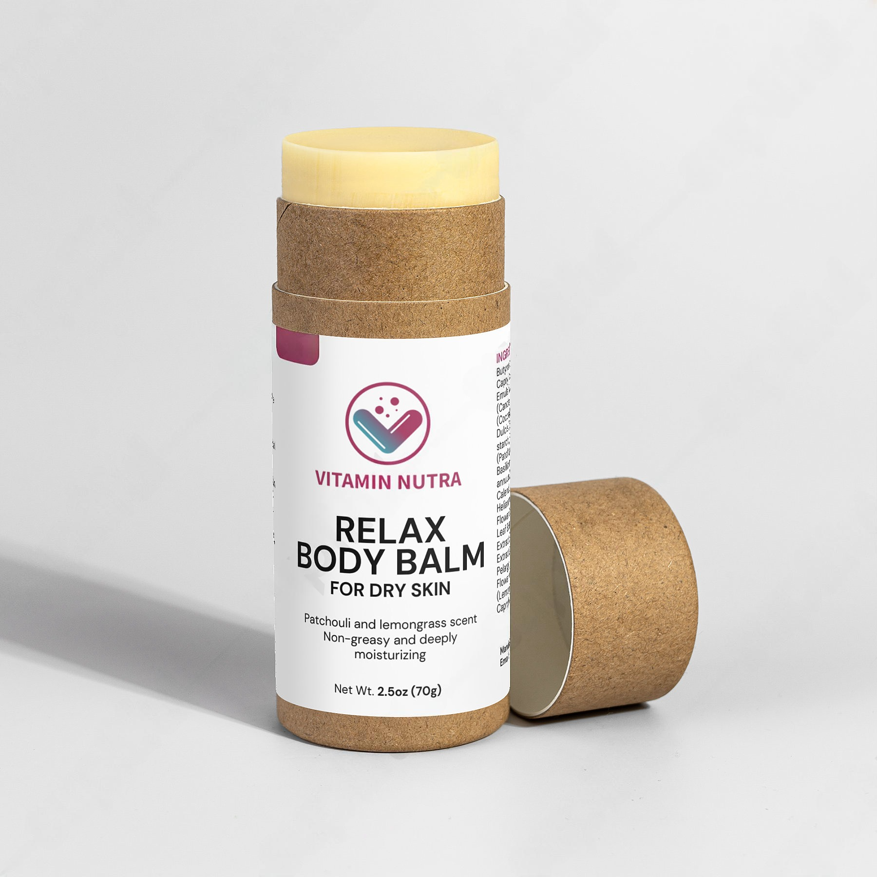  Patchouli, basil, lemongrass, and geranium plants, sources of essential oils for relaxation in Relax Body Balm.