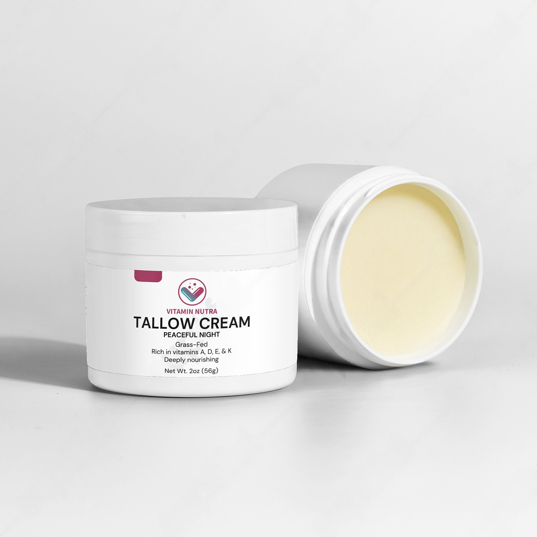 Grass-fed beef tallow for skincare.