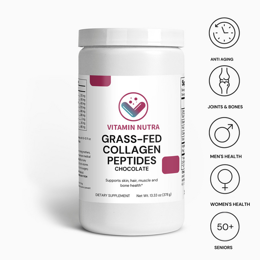 Grass-Fed Chocolate Collagen Peptides Powder for delicious support for skin, joints, and more.