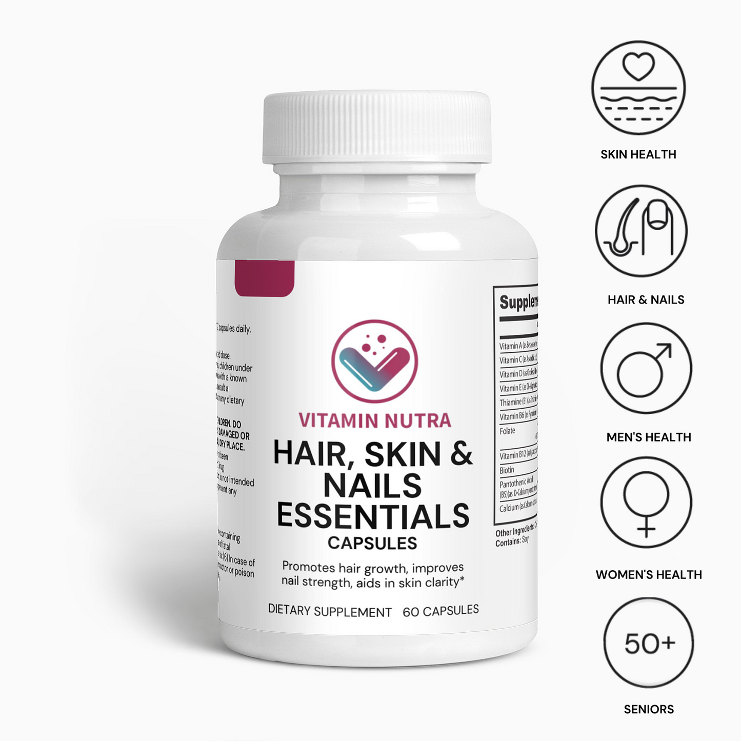 Hair, Skin, and Nails Essentials supplement for healthy hair, skin, and nails.