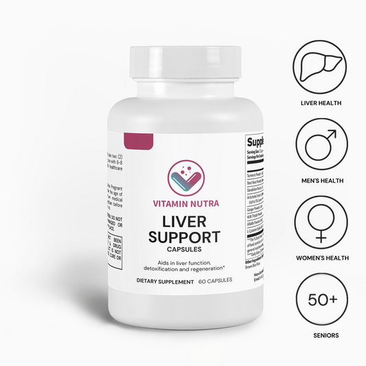 Liver Support bottle with a sleek design and natural liver supporting ingredients.