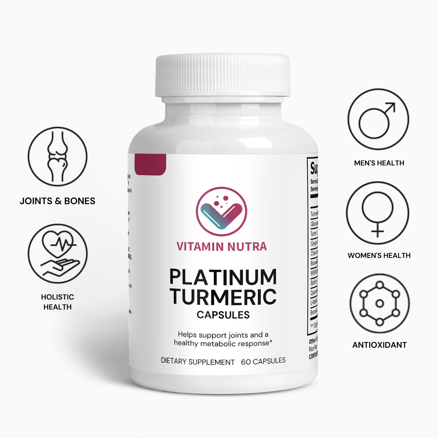 Platinum Turmeric: Supports joint health, mobility, and an active lifestyle.