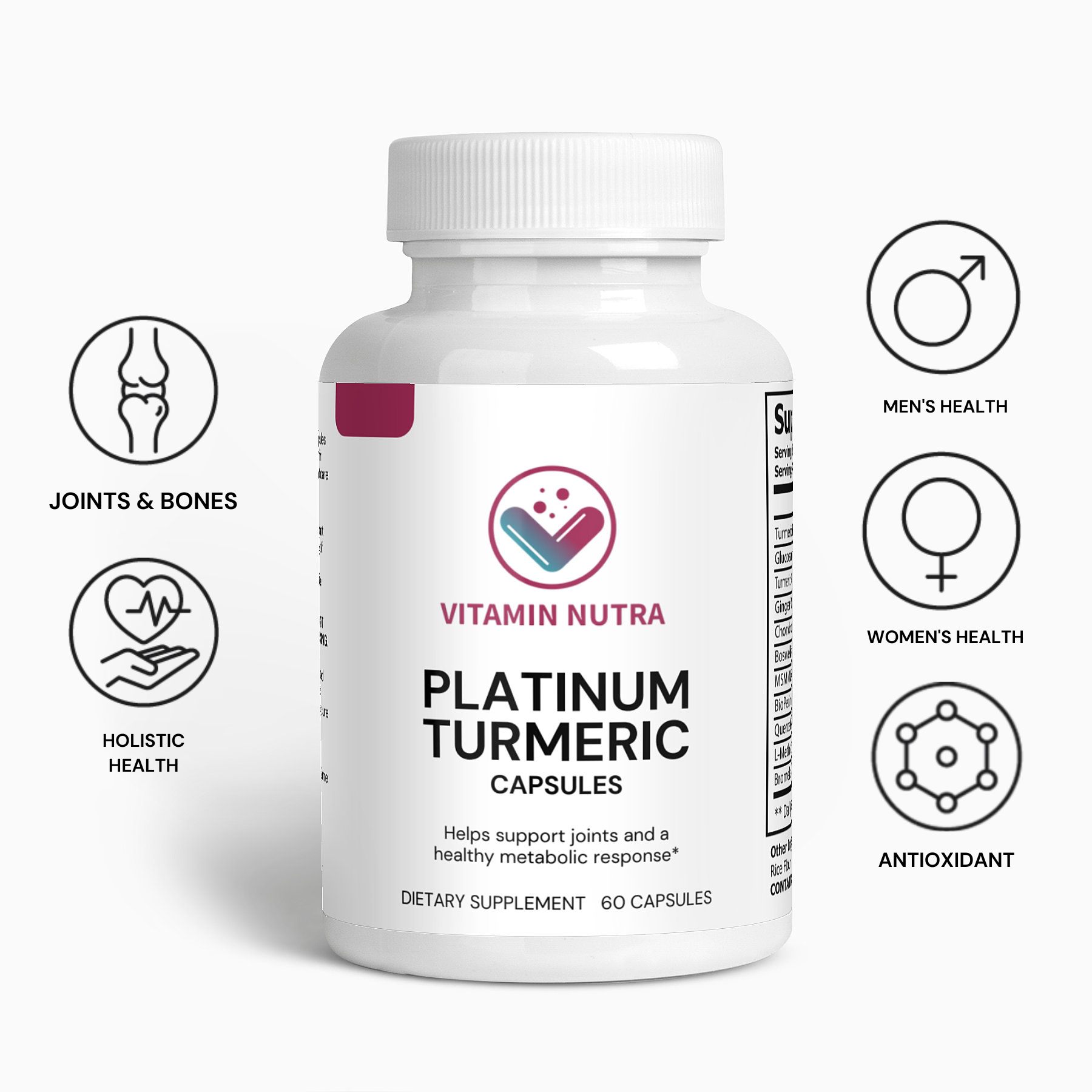 Platinum Turmeric: Supports joint health, mobility, and an active lifestyle.