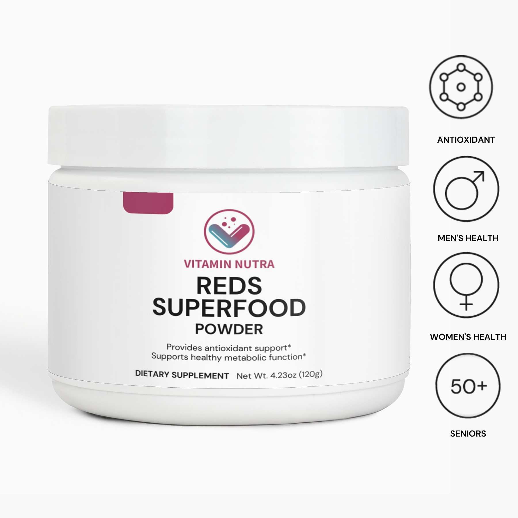 Reds Superfood Powder: Antioxidant-rich blend for overall well-being.