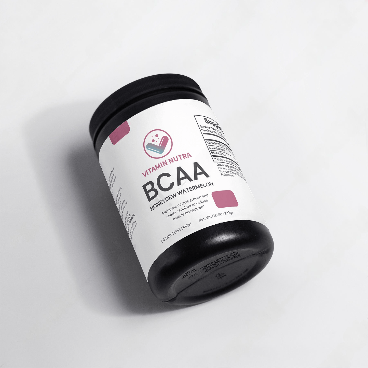 A person lifting weights and consuming BCAA Post Workout Powder.