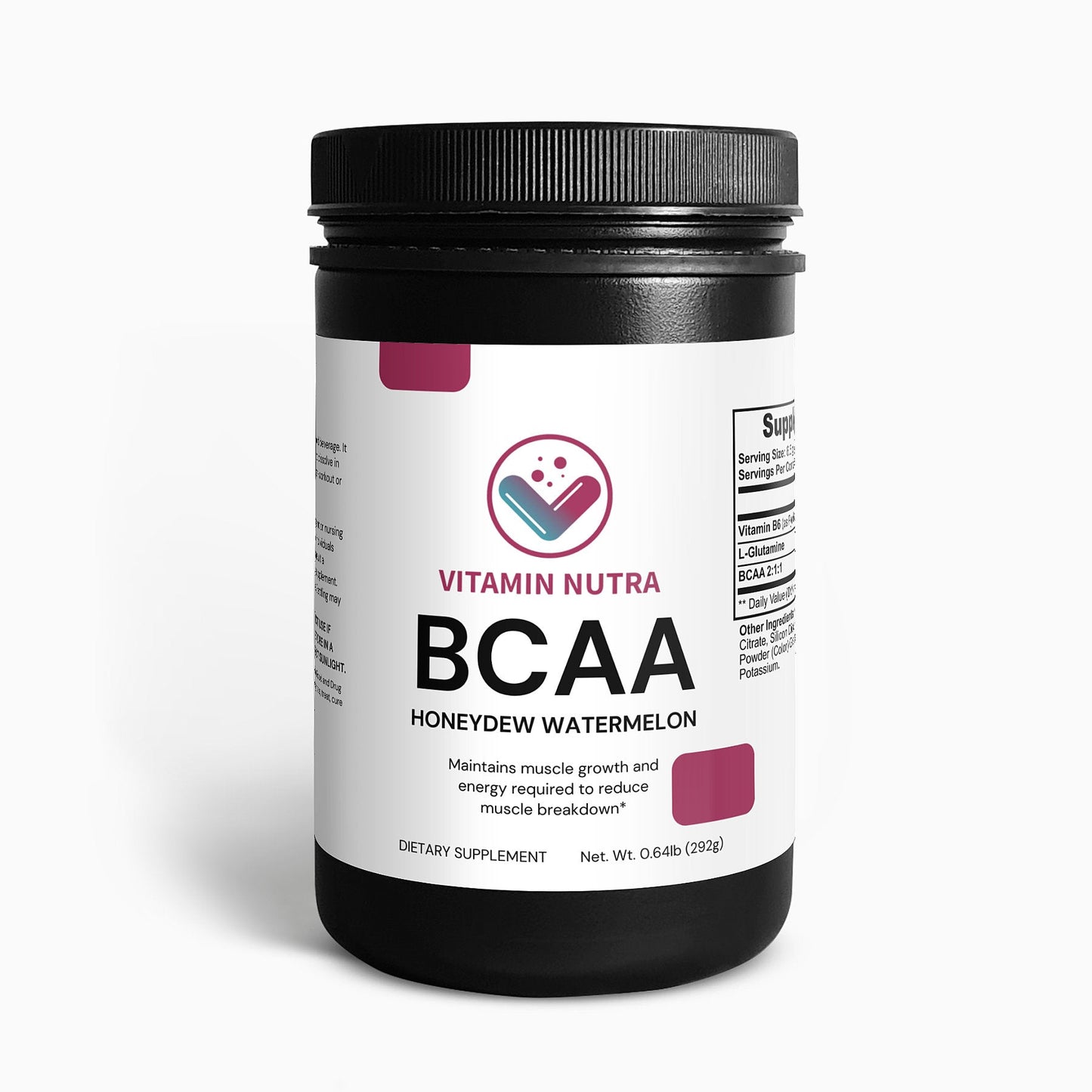 Close-up of a scoop of BCAA Post Workout Powder in Honeydew/Watermelon flavor.